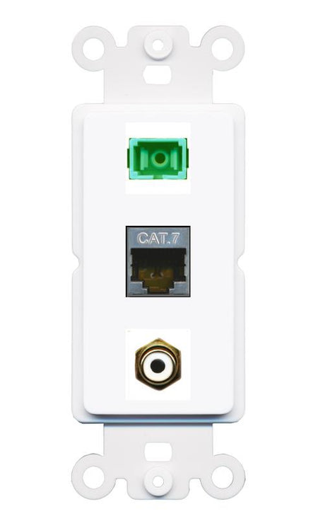 CAT7 RCA-WHITE SC-APC-SX Wall Plate [White]