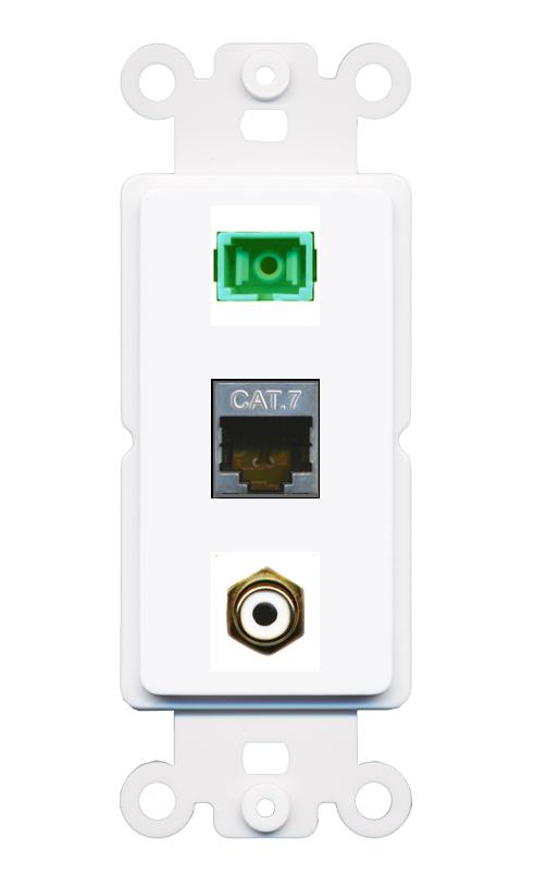 CAT7 RCA-WHITE SC-APC-SX Wall Plate [White]