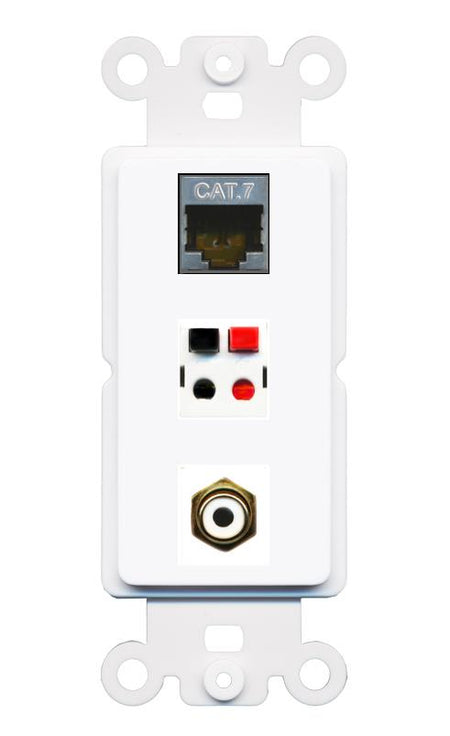 CAT7 RCA-WHITE SPEAKER Wall Plate [White]