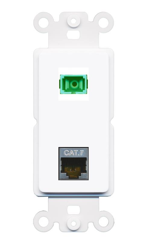 CAT7 SC-APC-SX Rocker Insert Module Wall Plate [White]