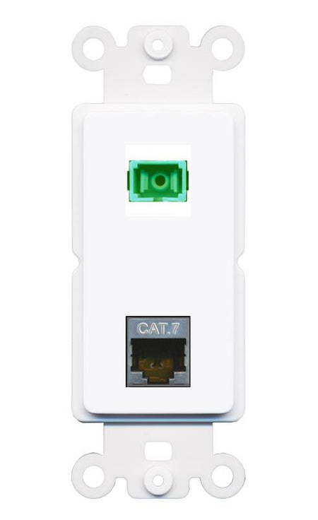 CAT7 SC-APC-SX Rocker Insert Module Wall Plate [White]