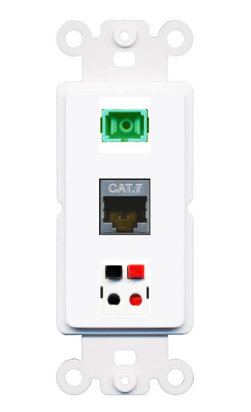 CAT7 SC-APC-SX SPEAKER Wall Plate [White]