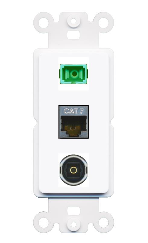 CAT7 SC-APC-SX TOSLINK Wall Plate [White]
