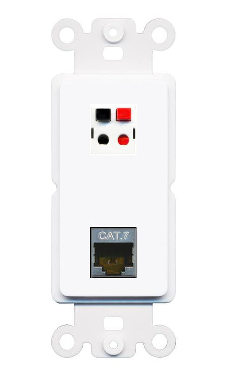 CAT7 SPEAKER Rocker Insert Module Wall Plate [White]