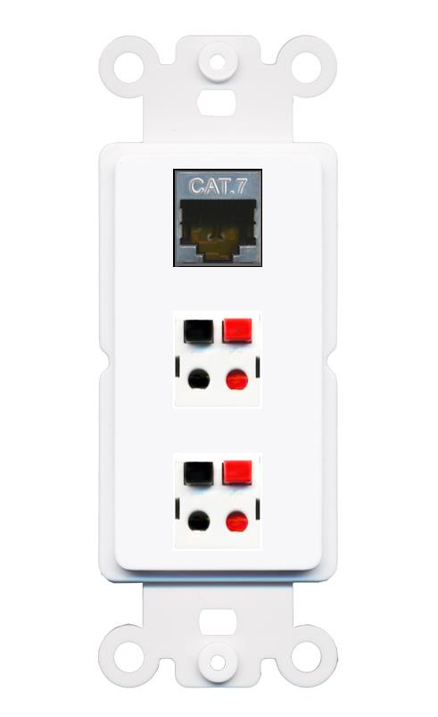CAT7 2 SPEAKER Wall Plate [White]