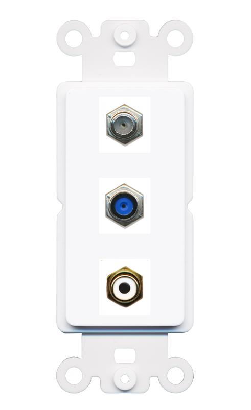 COAX F81 RCA-WHITE Wall Plate [White]