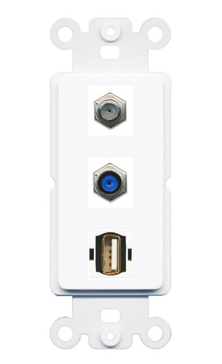 COAX F81 USB2 Wall Plate [White]