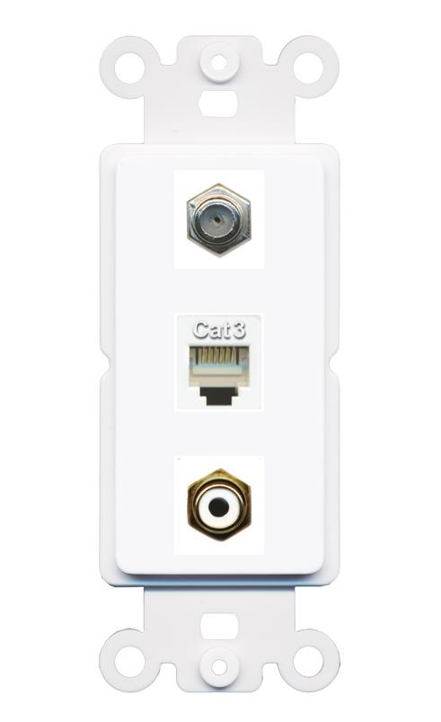 COAX PHONE RCA-WHITE Wall Plate [White]