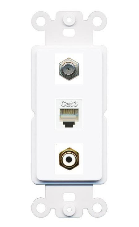 COAX PHONE RCA-WHITE Wall Plate [White]