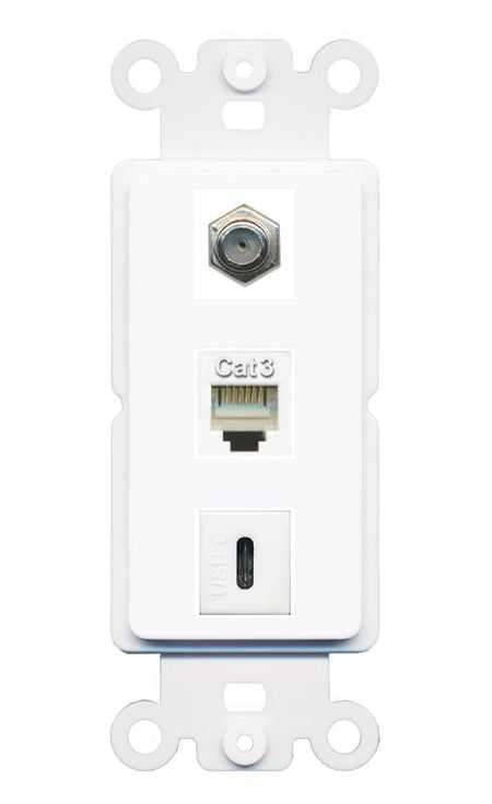 COAX PHONE USBC Wall Plate [White]
