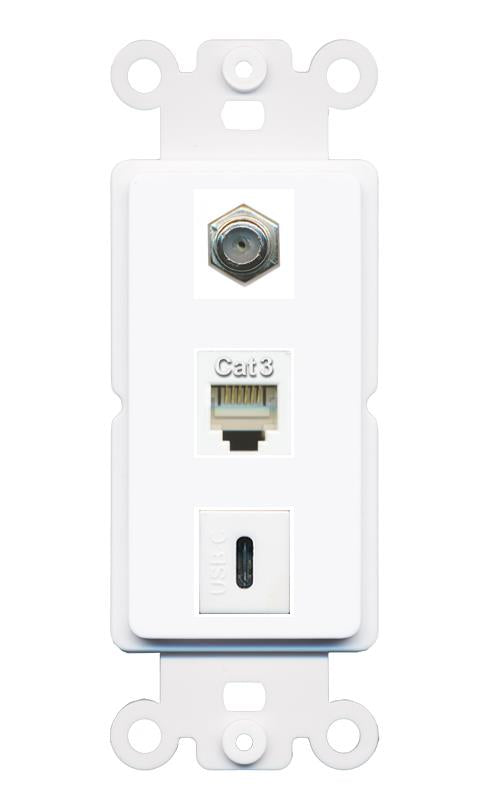 COAX PHONE USBC Wall Plate [White]