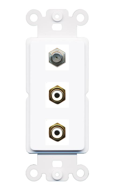 COAX 2 RCA-WHITE Wall Plate [White]