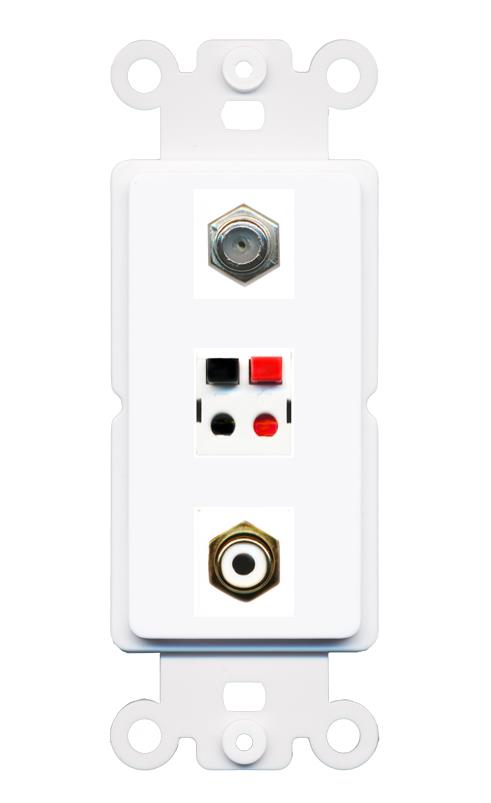 COAX RCA-WHITE SPEAKER Wall Plate [White]