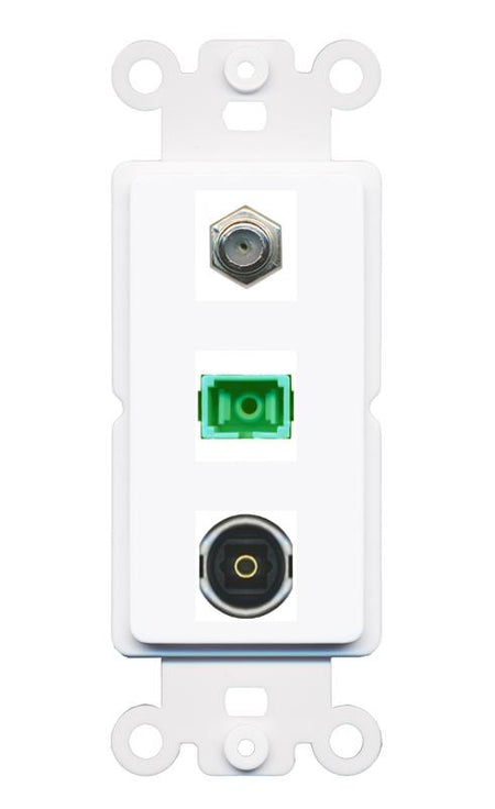 COAX SC-APC-SX TOSLINK Wall Plate [White]