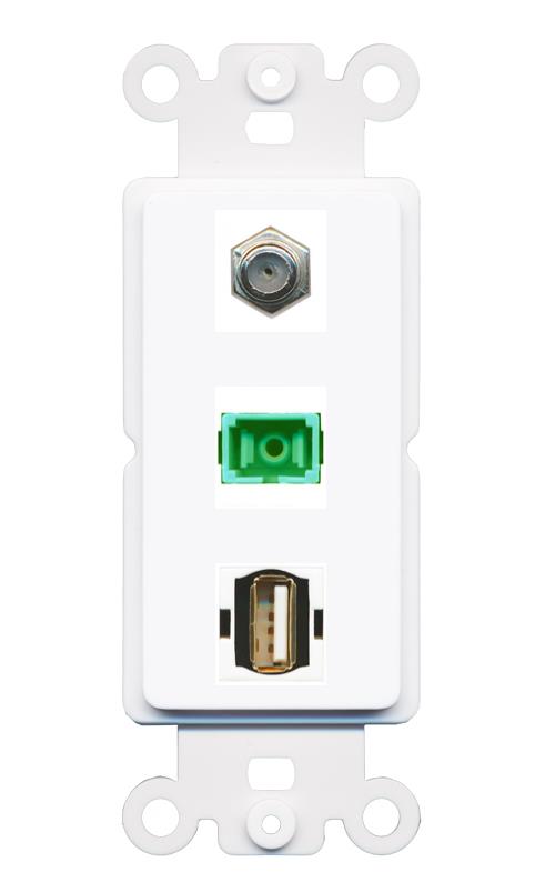 COAX SC-APC-SX USB2 Wall Plate [White]