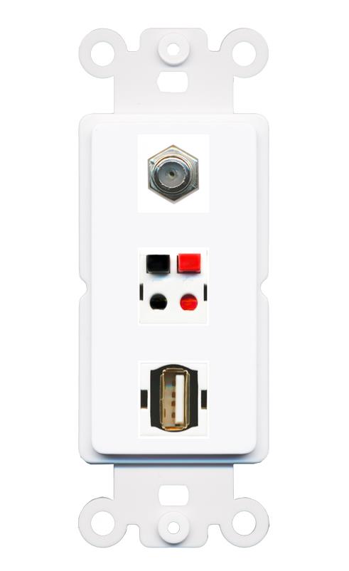 COAX SPEAKER USB2 Wall Plate [White]