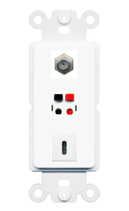 COAX SPEAKER USBC Wall Plate [White]