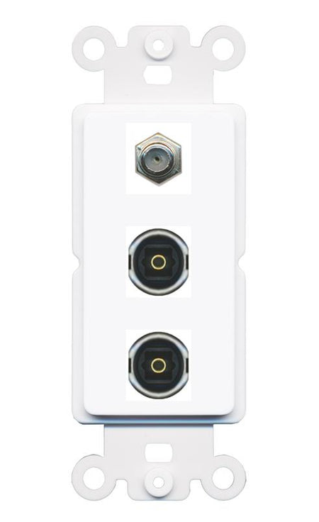 COAX 2 TOSLINK Wall Plate [White]