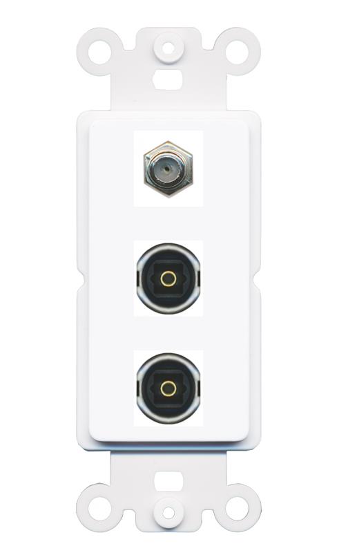 COAX 2 TOSLINK Wall Plate [White]