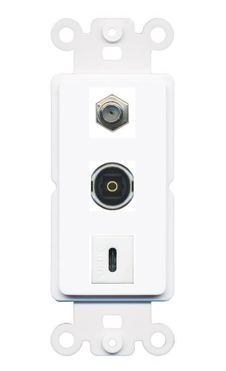 COAX TOSLINK USBC Wall Plate [White]