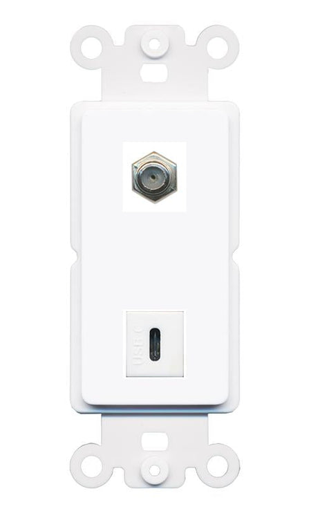 COAX USBC Rocker Insert Module Wall Plate [White]