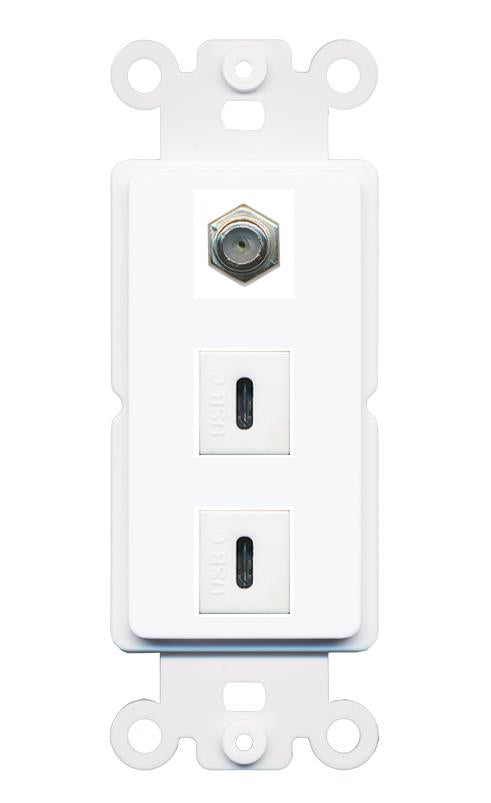 COAX 2 USBC Wall Plate [White]