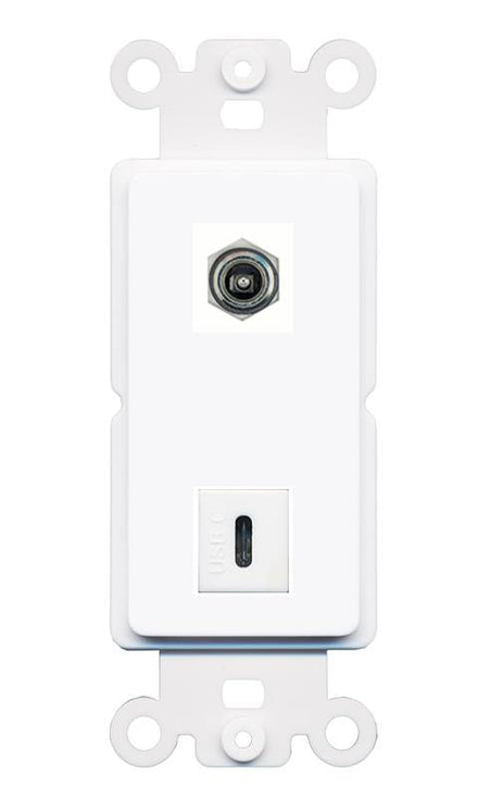 DC-POWER USBC Rocker Insert Module Wall Plate [White]