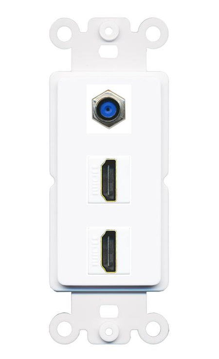F81 2 HDMI Wall Plate [White]