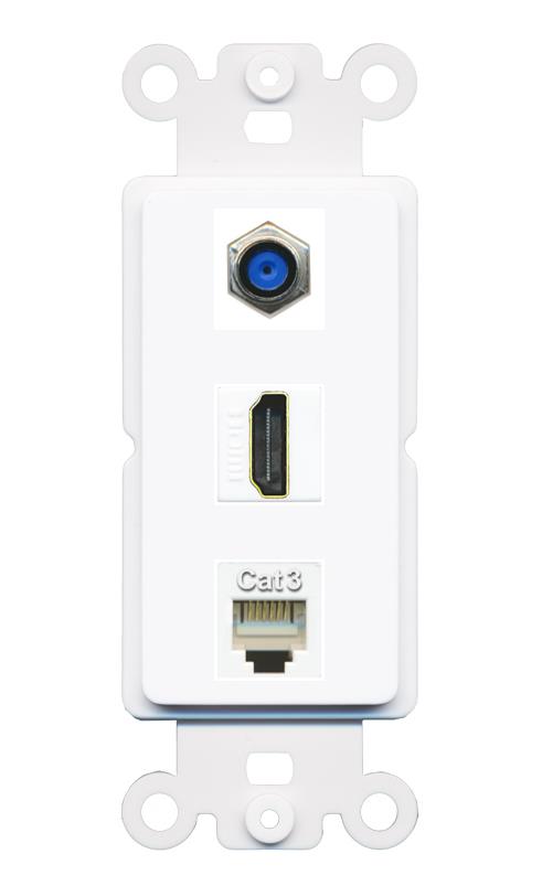 F81 HDMI PHONE Wall Plate [White]