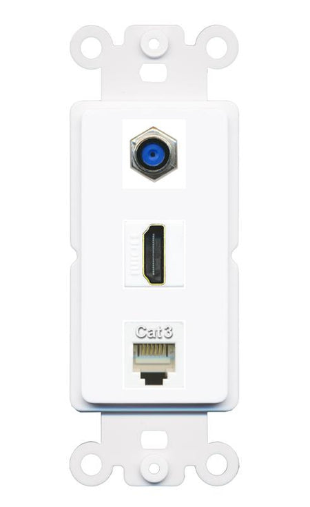 F81 HDMI PHONE Wall Plate [White]