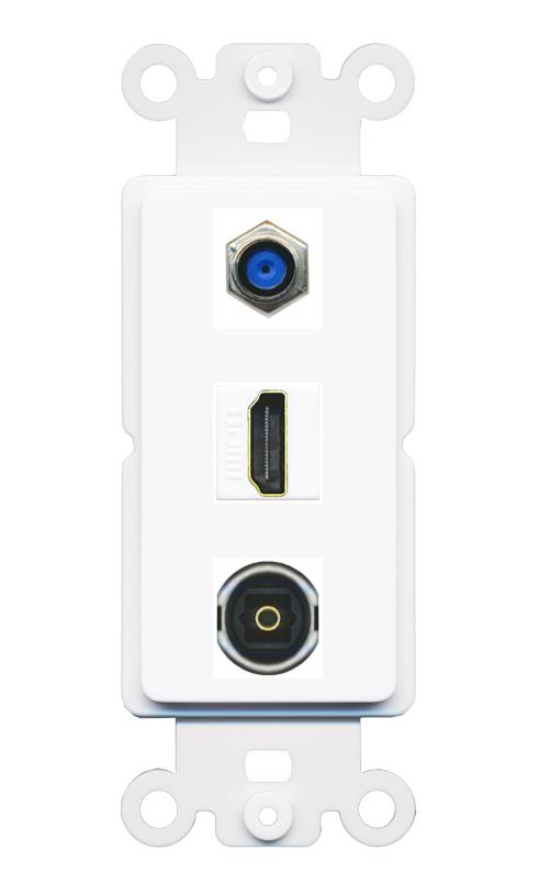 F81 HDMI TOSLINK Wall Plate [White]