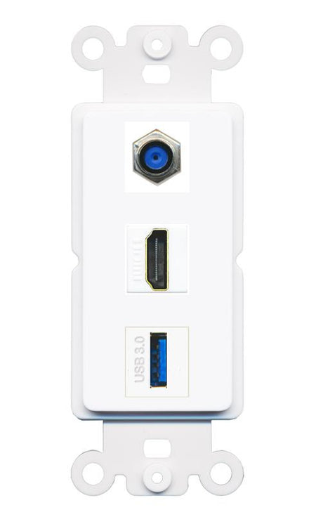 F81 HDMI USB-3 Wall Plate [White]