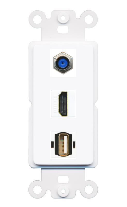 F81 HDMI USB2 Wall Plate [White]