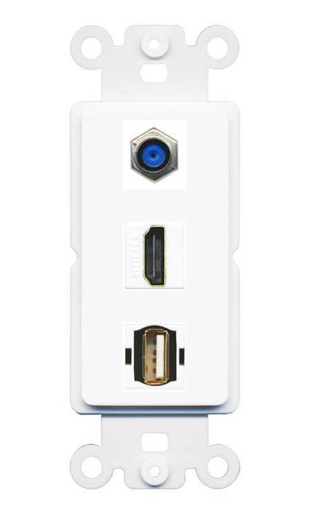 F81 HDMI USB2 Wall Plate [White]