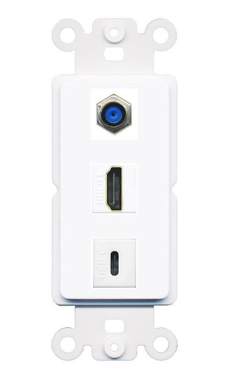 F81 HDMI USBC Wall Plate [White]