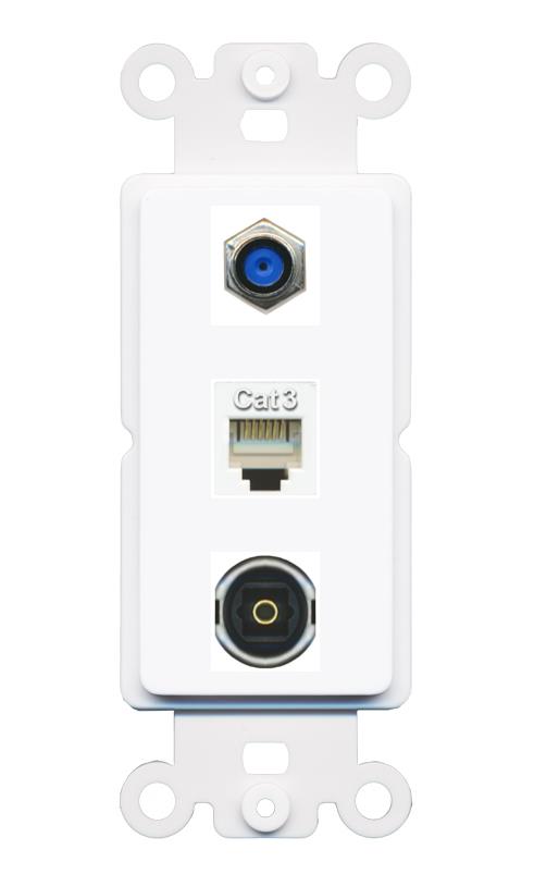 F81 PHONE TOSLINK Wall Plate [White]