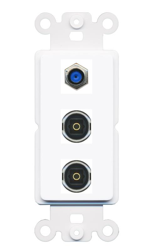 F81 2 TOSLINK Wall Plate [White]