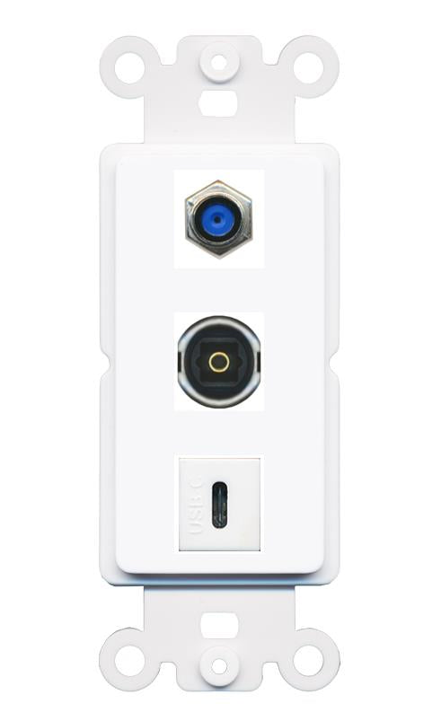 F81 TOSLINK USBC Wall Plate [White]
