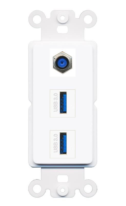 F81 2 USB-3 Wall Plate [White]