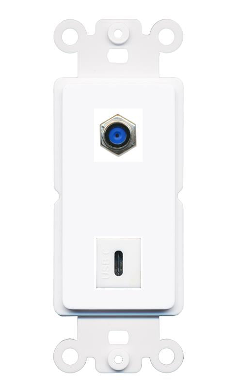 F81 USBC Rocker Insert Module Wall Plate [White]