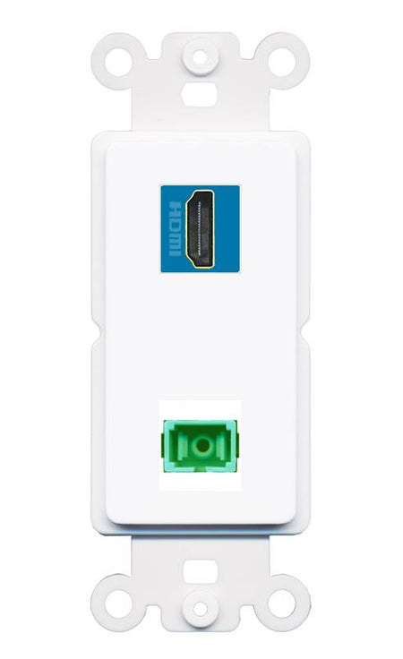 HDMI-BLUE SC-APC-SX Rocker Insert Module Wall Plate [White]