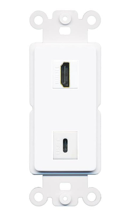 HDMI-WHITE USBC Rocker Insert Module Wall Plate [White]