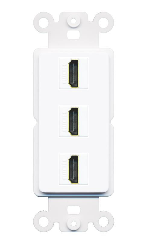 3 HDMI Wall Plate [White]