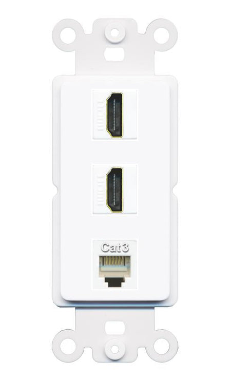 2 HDMI PHONE Wall Plate [White]