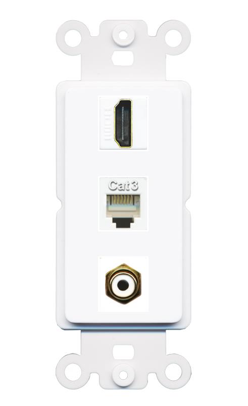 HDMI PHONE RCA-WHITE Wall Plate [White]