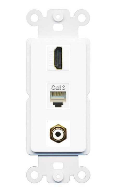 HDMI PHONE RCA-WHITE Wall Plate [White]