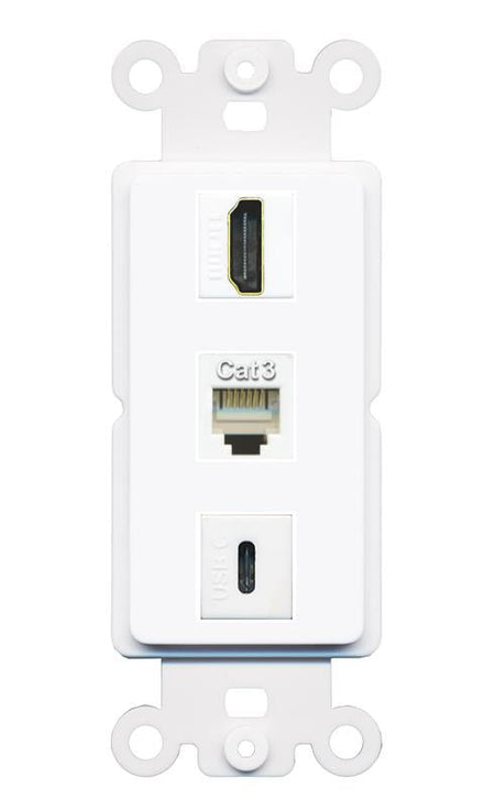 HDMI PHONE USBC Wall Plate [White]