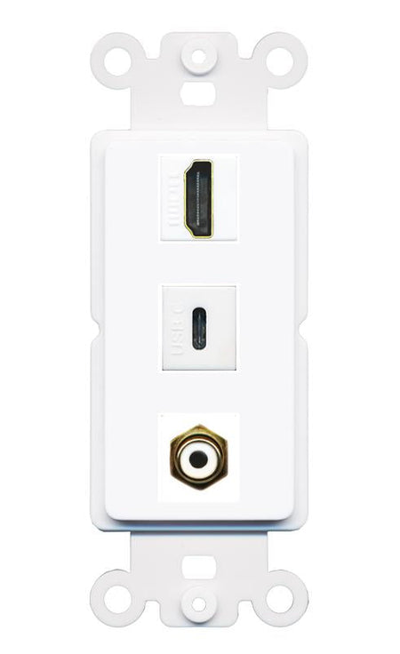 HDMI RCA-WHITE USBC Wall Plate [White]