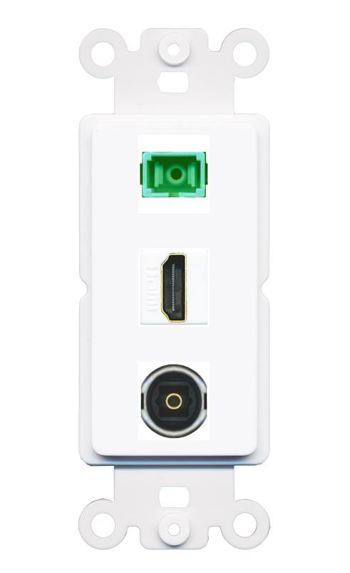 HDMI SC-APC-SX TOSLINK Wall Plate [White]