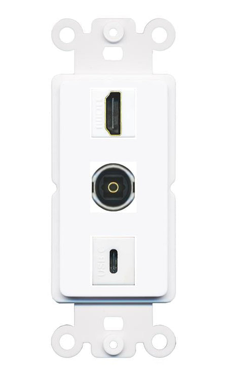 HDMI TOSLINK USBC Wall Plate [White]